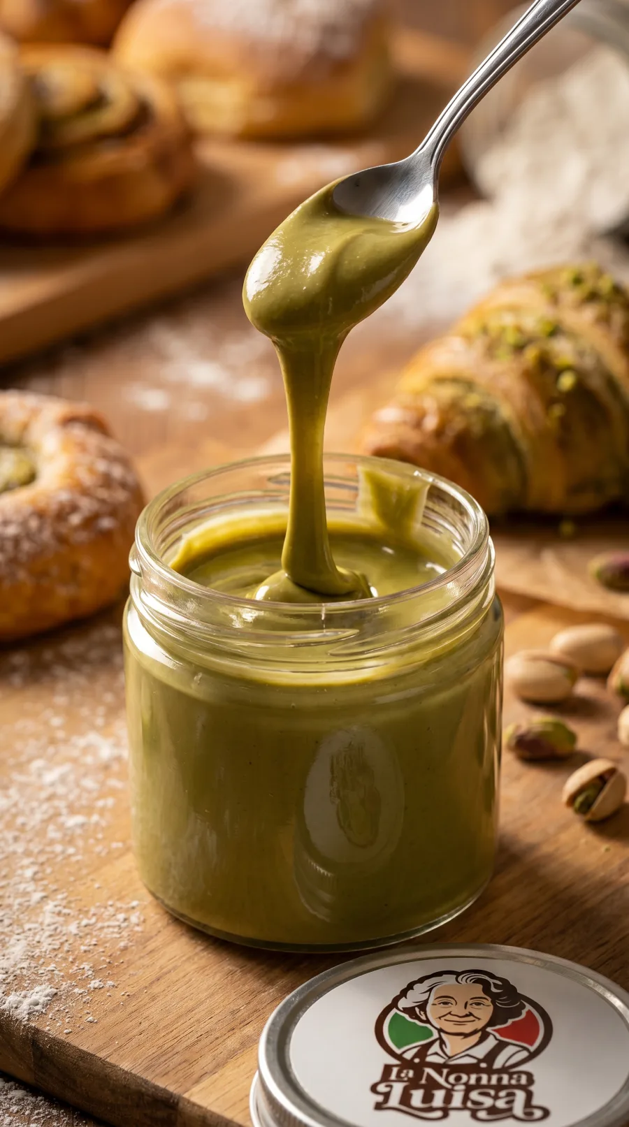 Pâte de noisette Piemonte IGP sur marbre avec noisettes entières